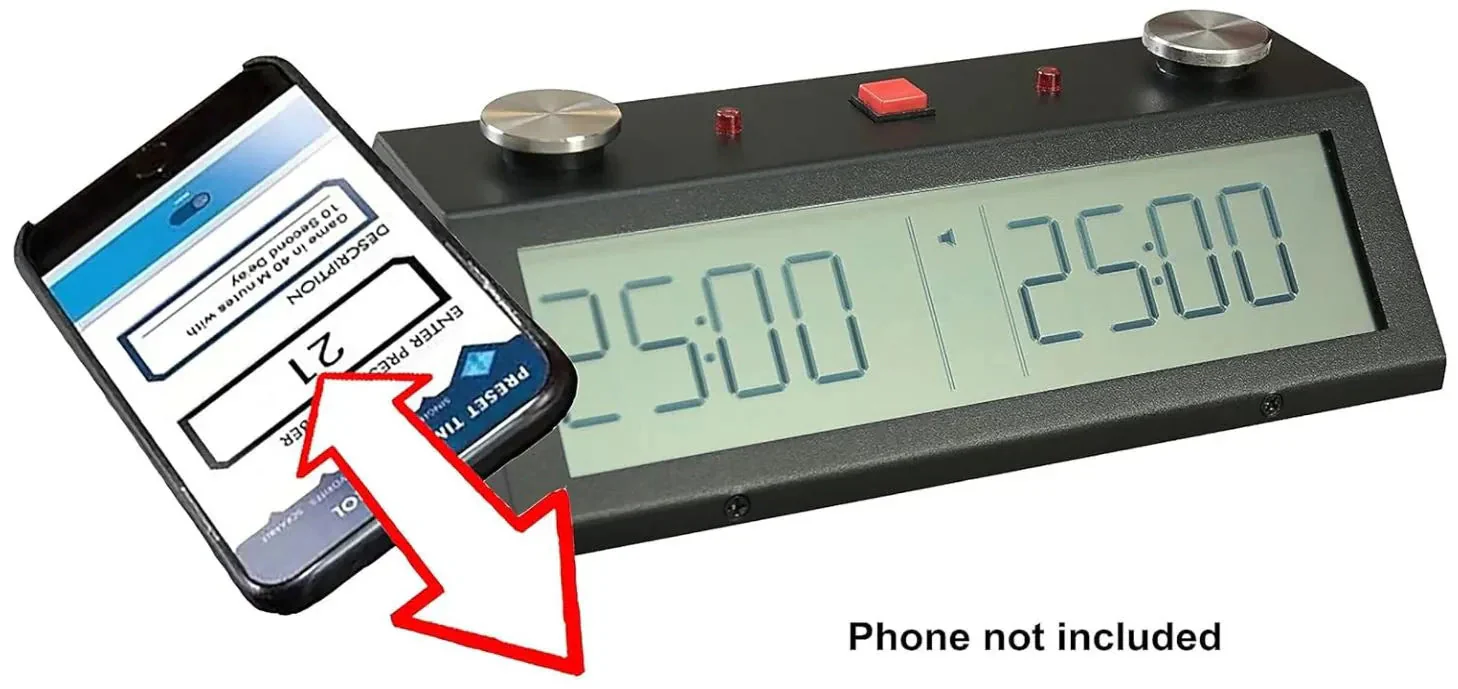 Tap N Set Pro Digital Chess Clock - with DOUBLE DISPLAYS - Image 3