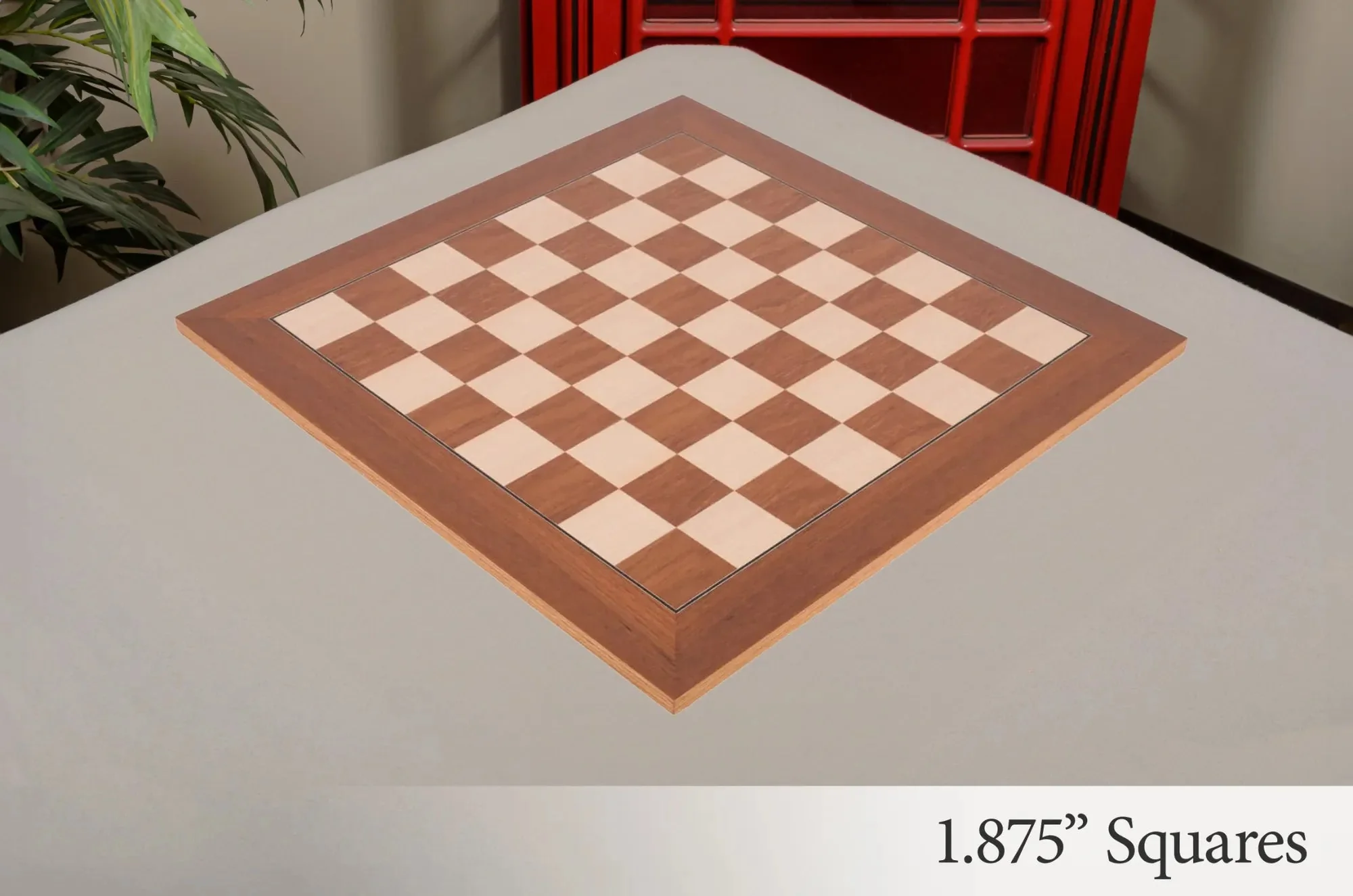 Teak and Bird's Eye Maple Standard Traditional Chess Board - Image 3