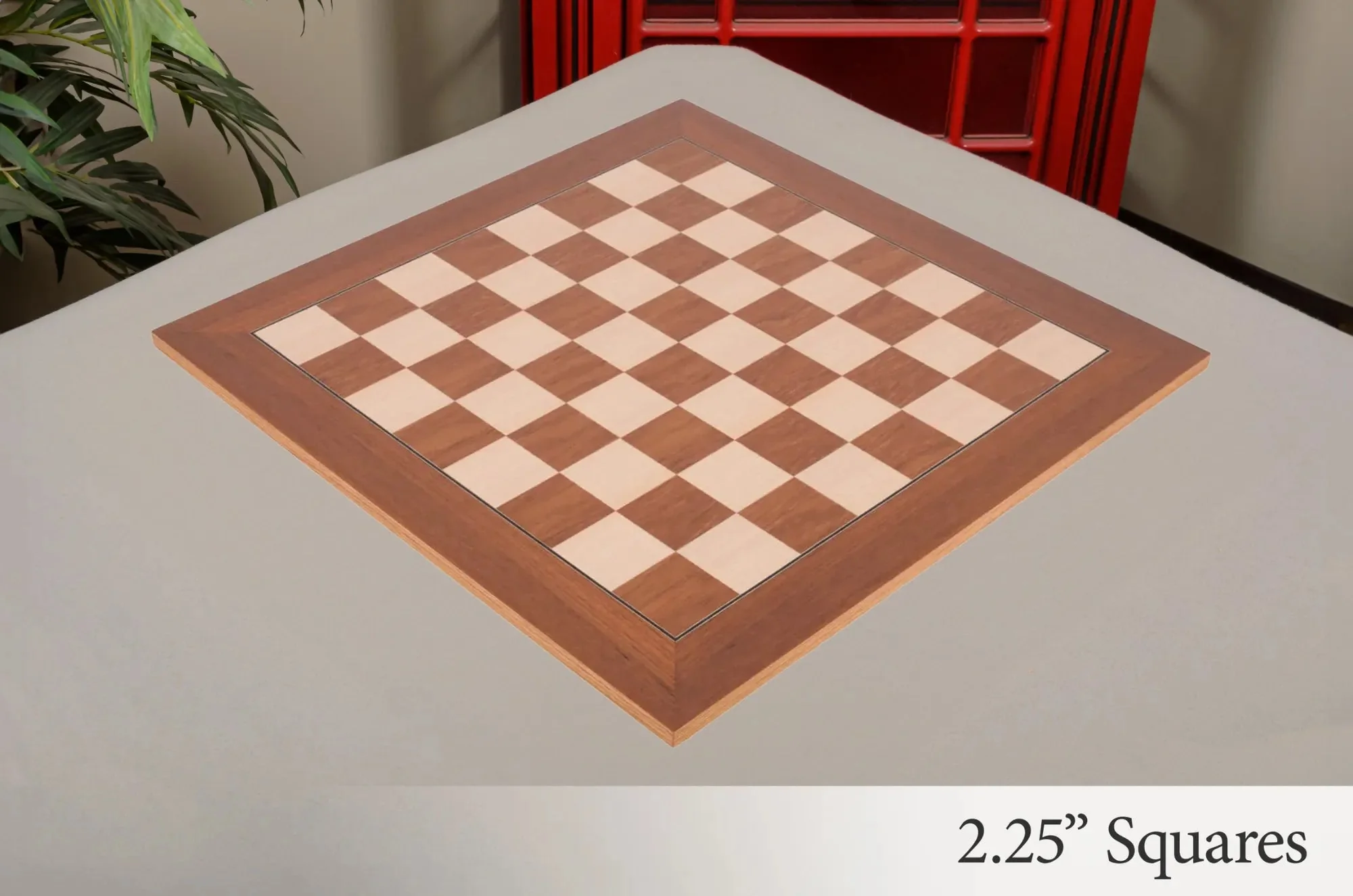 Teak and Bird's Eye Maple Standard Traditional Chess Board - Image 4