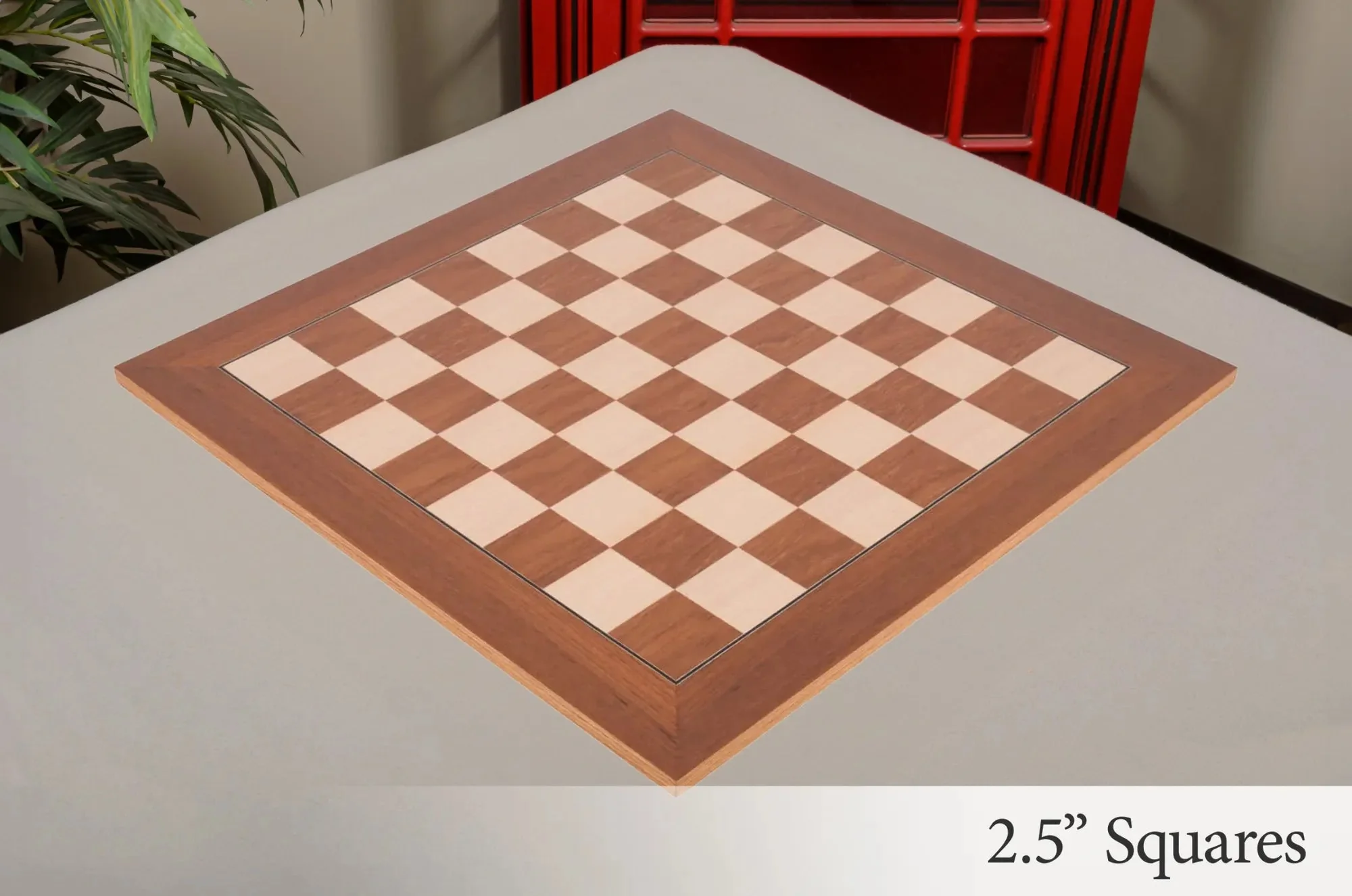 Teak and Bird's Eye Maple Standard Traditional Chess Board - Image 5