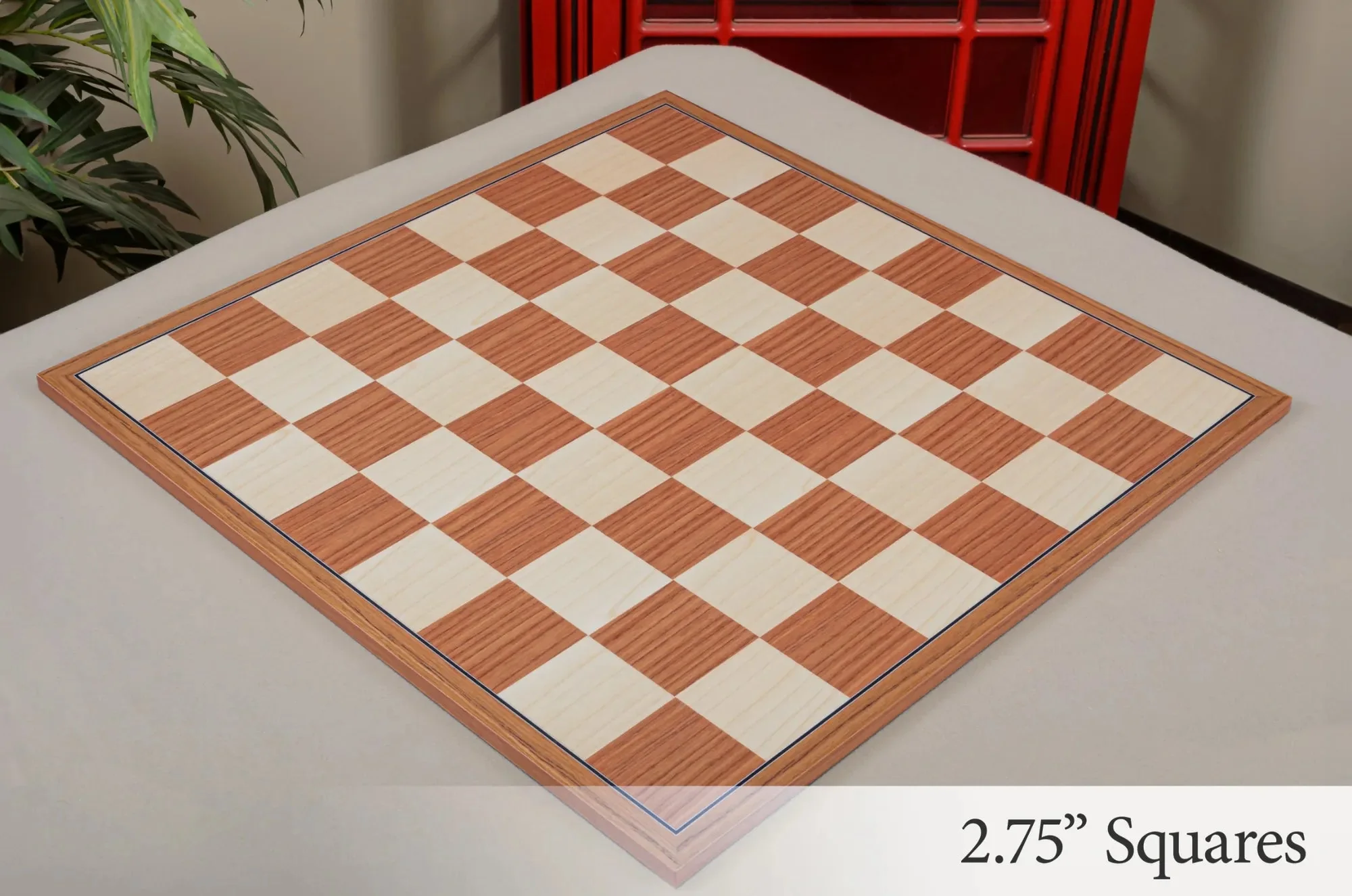 Teak and Bird's Eye Maple Standard Traditional Chess Board - Image 6