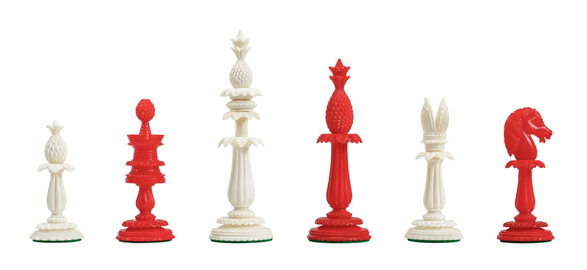 The Lund Anglo-Indian Reproduction Luxury Bone Chess Pieces - 4.75" King