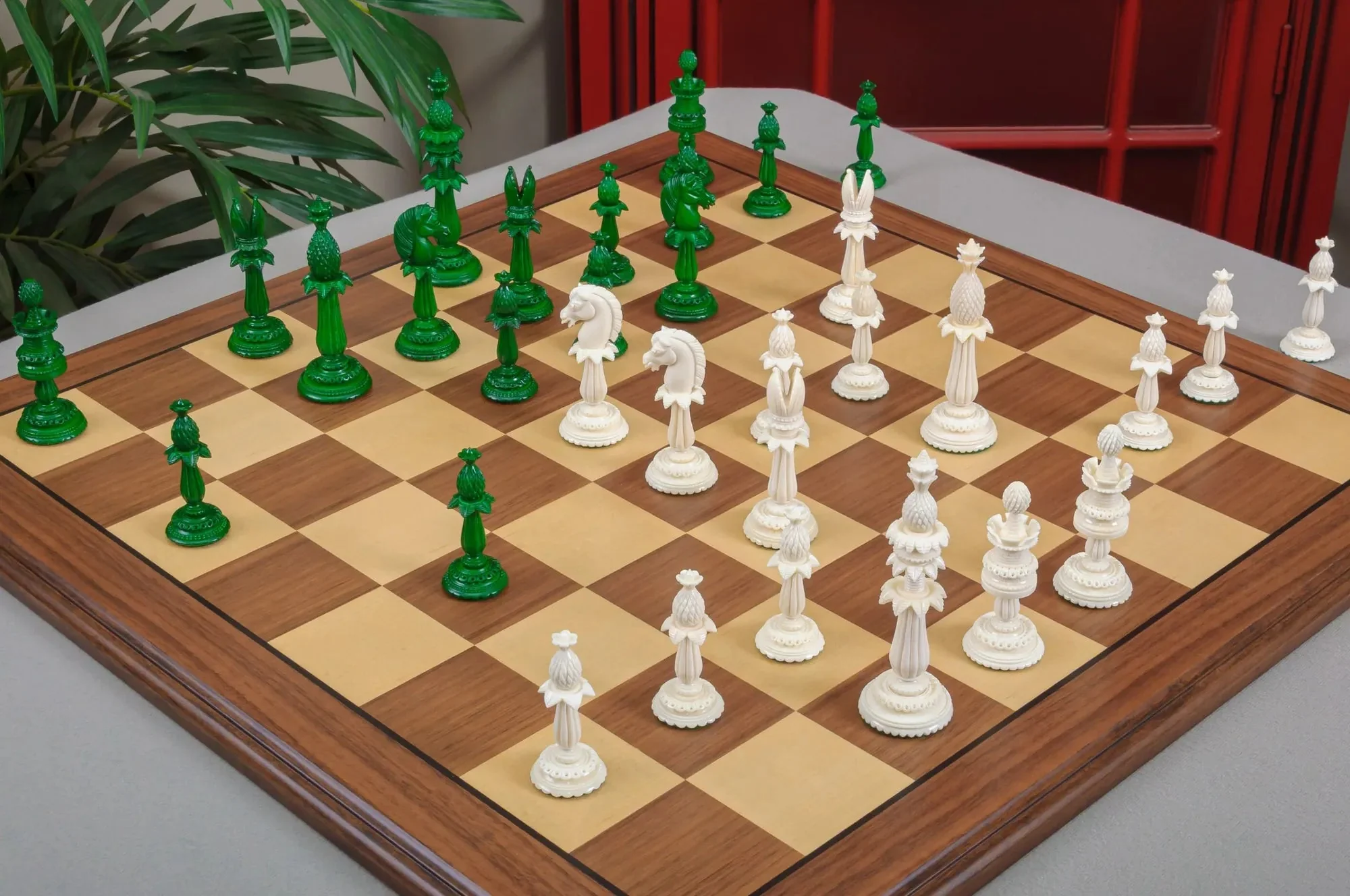The Lund Anglo-Indian Reproduction Luxury Bone Chess Pieces - 4.75" King - Image 15