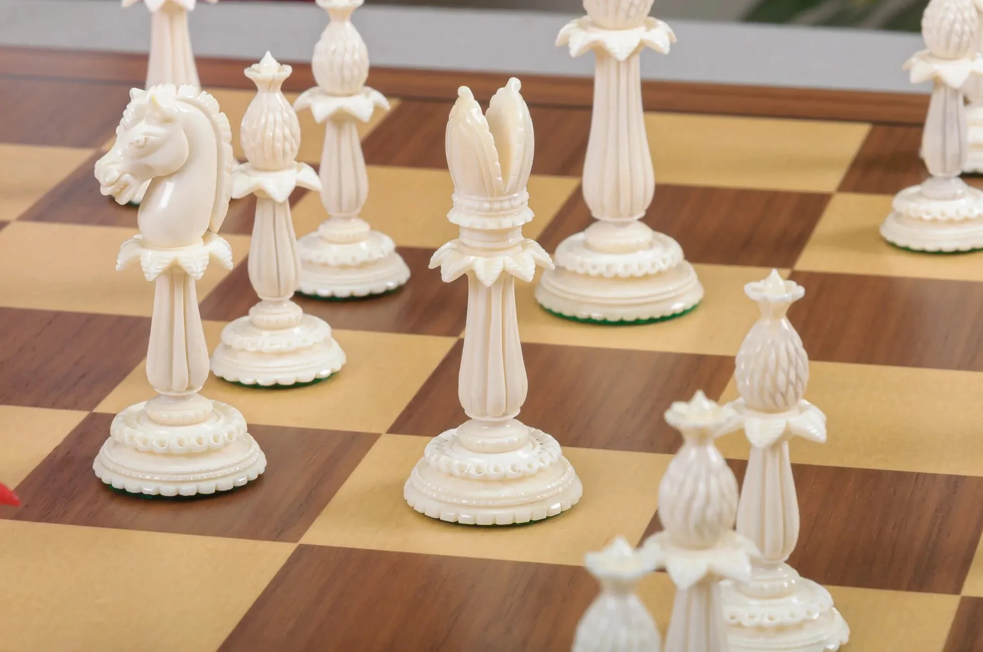 The Lund Anglo-Indian Reproduction Luxury Bone Chess Pieces - 4.75" King - Image 19