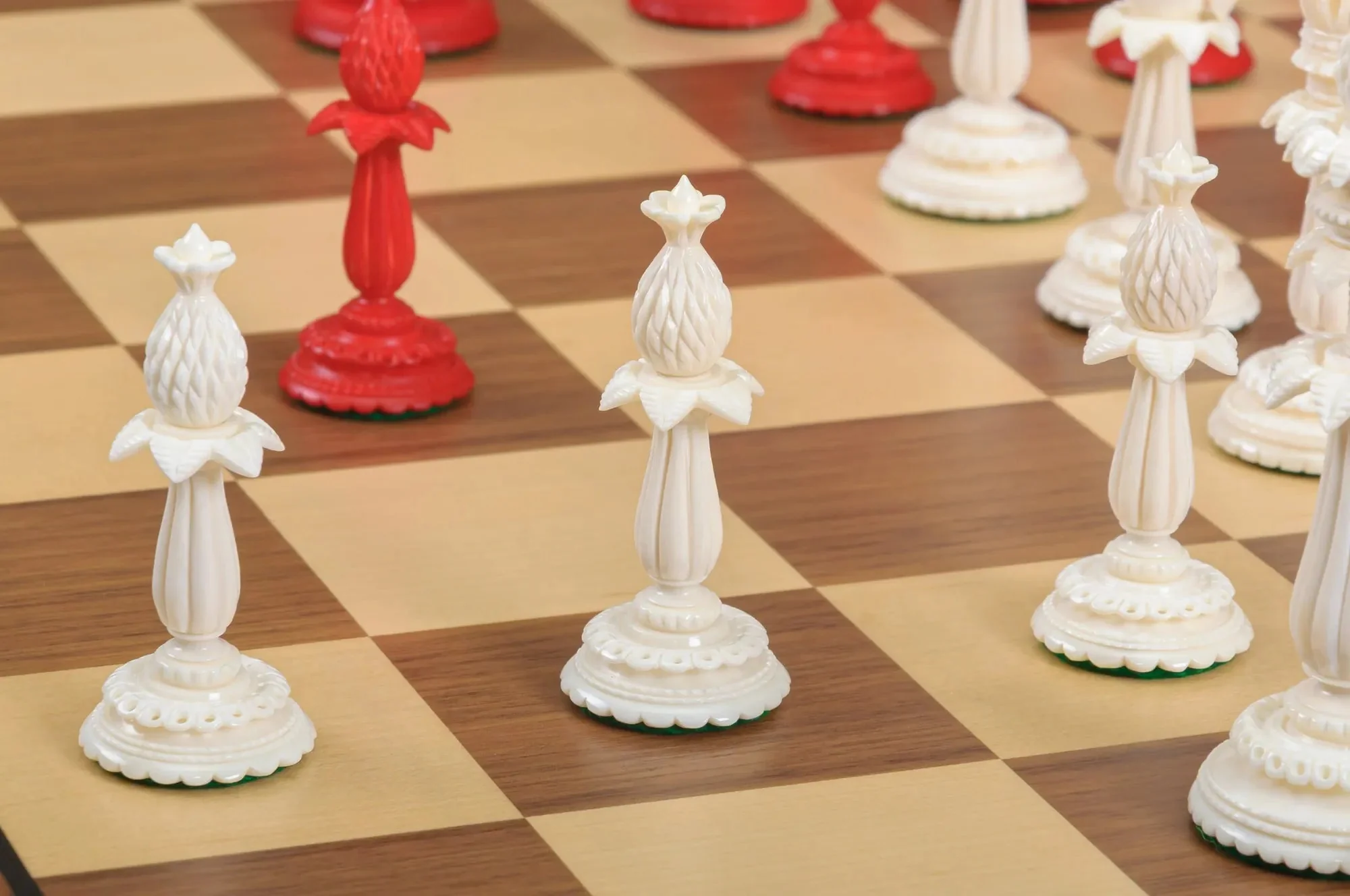 The Lund Anglo-Indian Reproduction Luxury Bone Chess Pieces - 4.75" King - Image 28