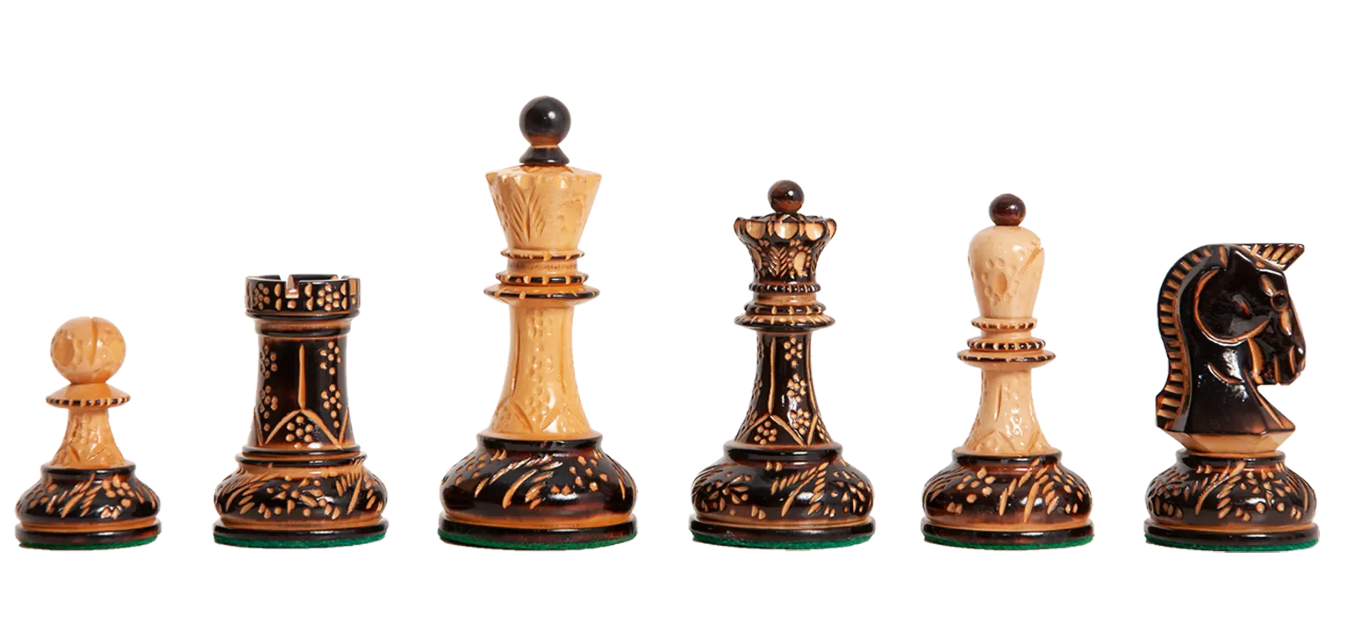 The Burnt Dubrovnik Series Chess Pieces - 3.75" King
