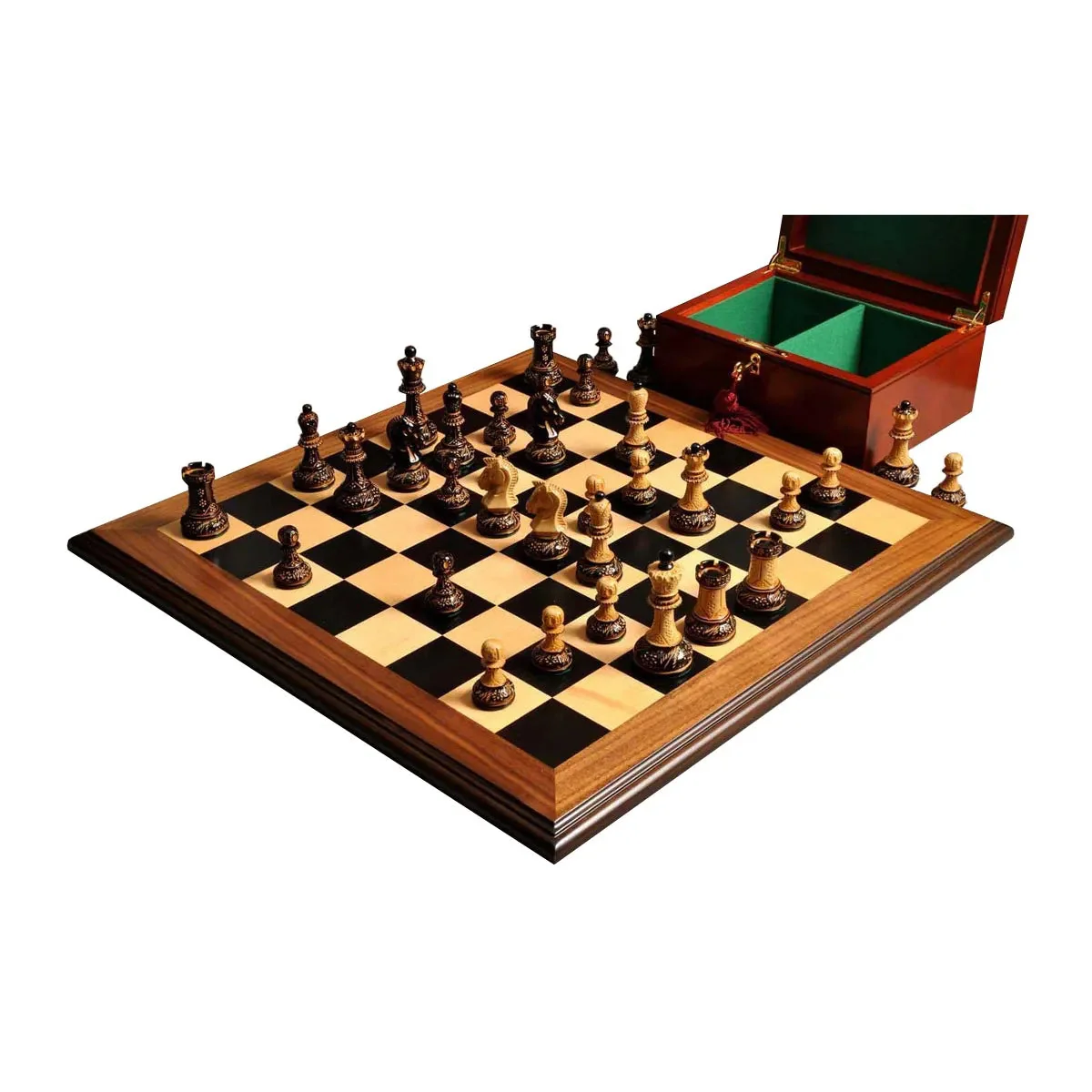 The Burnt Dubrovnik Series Chess Set, Box, & Board Combination - Image 11