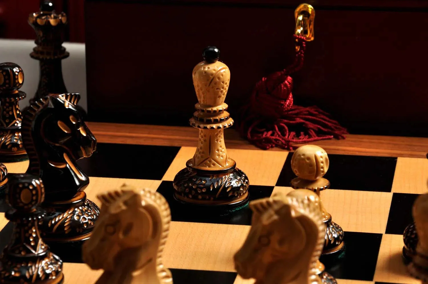 The Burnt Dubrovnik Series Chess Set, Box, & Board Combination - Image 9