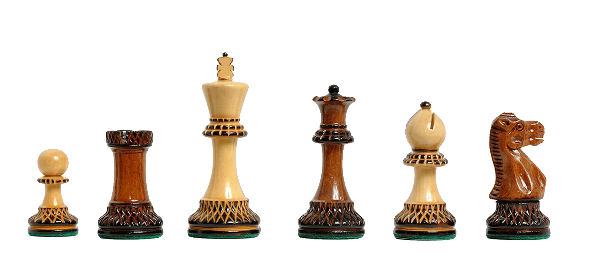 The Burnt Golden Rosewood Grandmaster Series Chess Pieces - 4.0" King