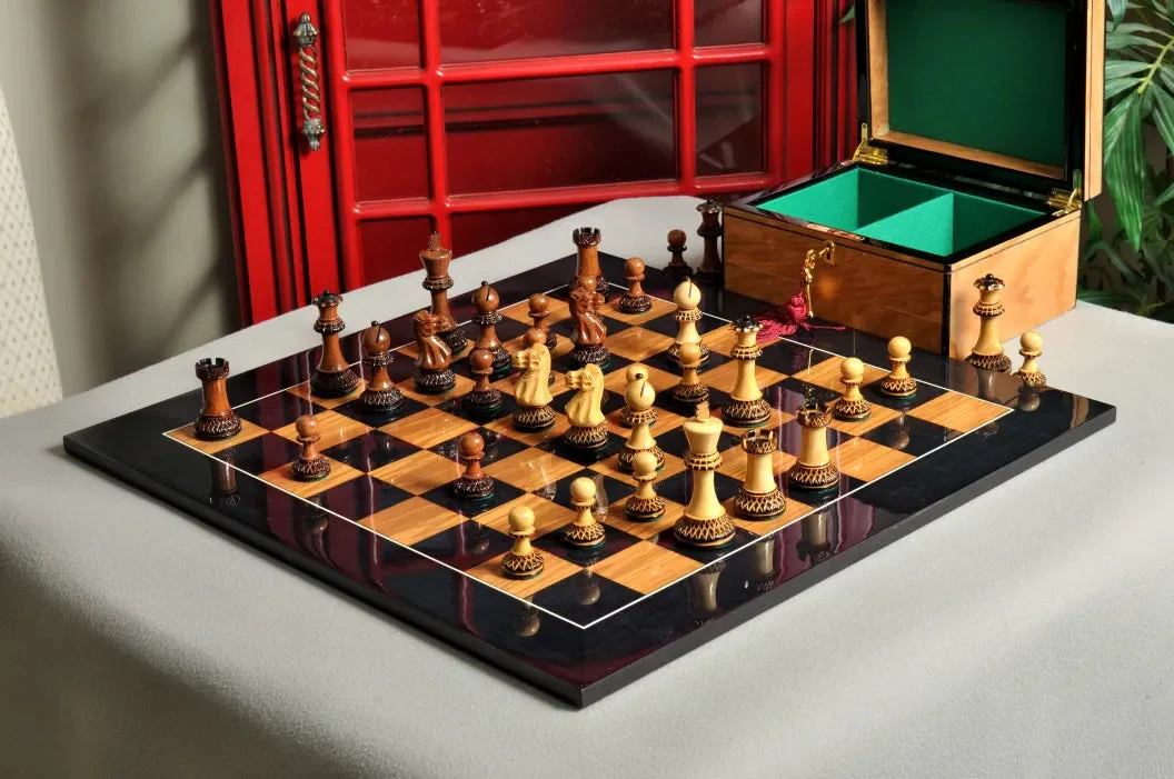 The Burnt Golden Rosewood Grandmaster Series Chess Pieces - 4.0" King - Image 10