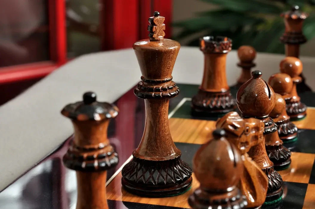 The Burnt Golden Rosewood Grandmaster Series Chess Pieces - 4.0" King - Image 5