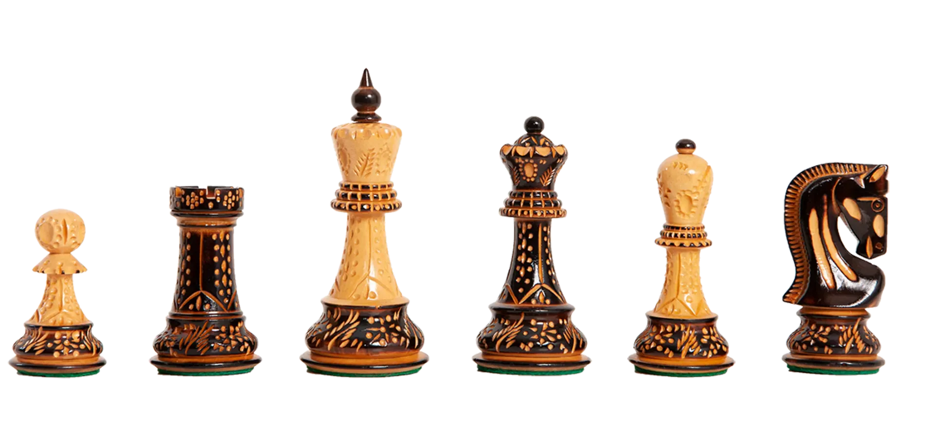 The Burnt Zagreb '59 Series Chess Pieces - 3.875" King