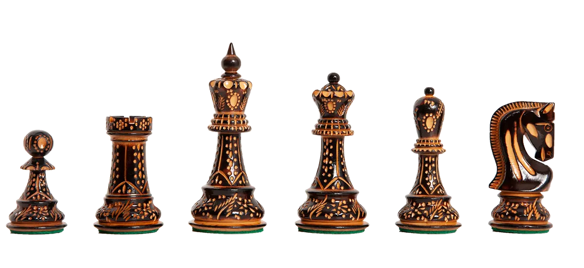 The Burnt Zagreb '59 Series Chess Pieces - 3.875" King - Image 20