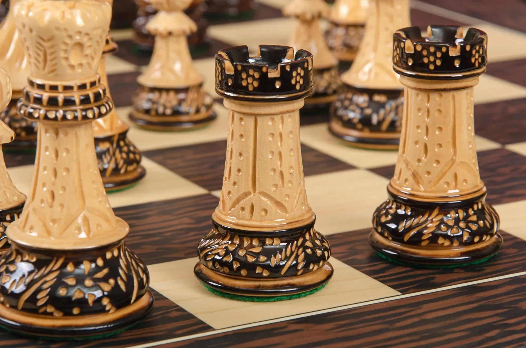 The Burnt Golden Rosewood Zagreb '59 Series Chess Pieces - 3.875" King - Image 11
