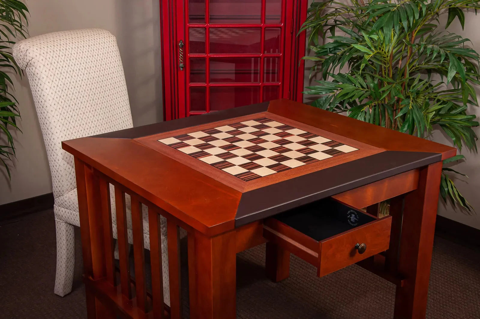 The Camaratta Signature Championship Chess Table - Dark Brown - Image 9