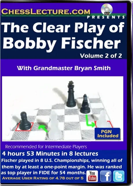 E-DVD The Clear Play of Bobby Fischer - 2 DVDs - Chess Lecture - Volume 152 - Image 2