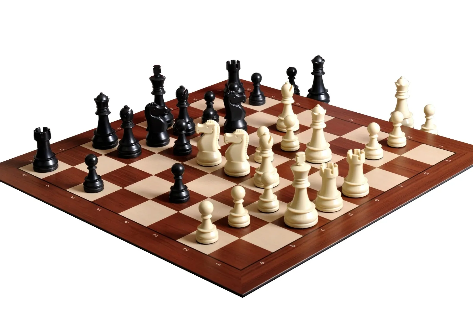The DGT Smart Chess Board With Notation with Black and White Plastic Chess Pieces