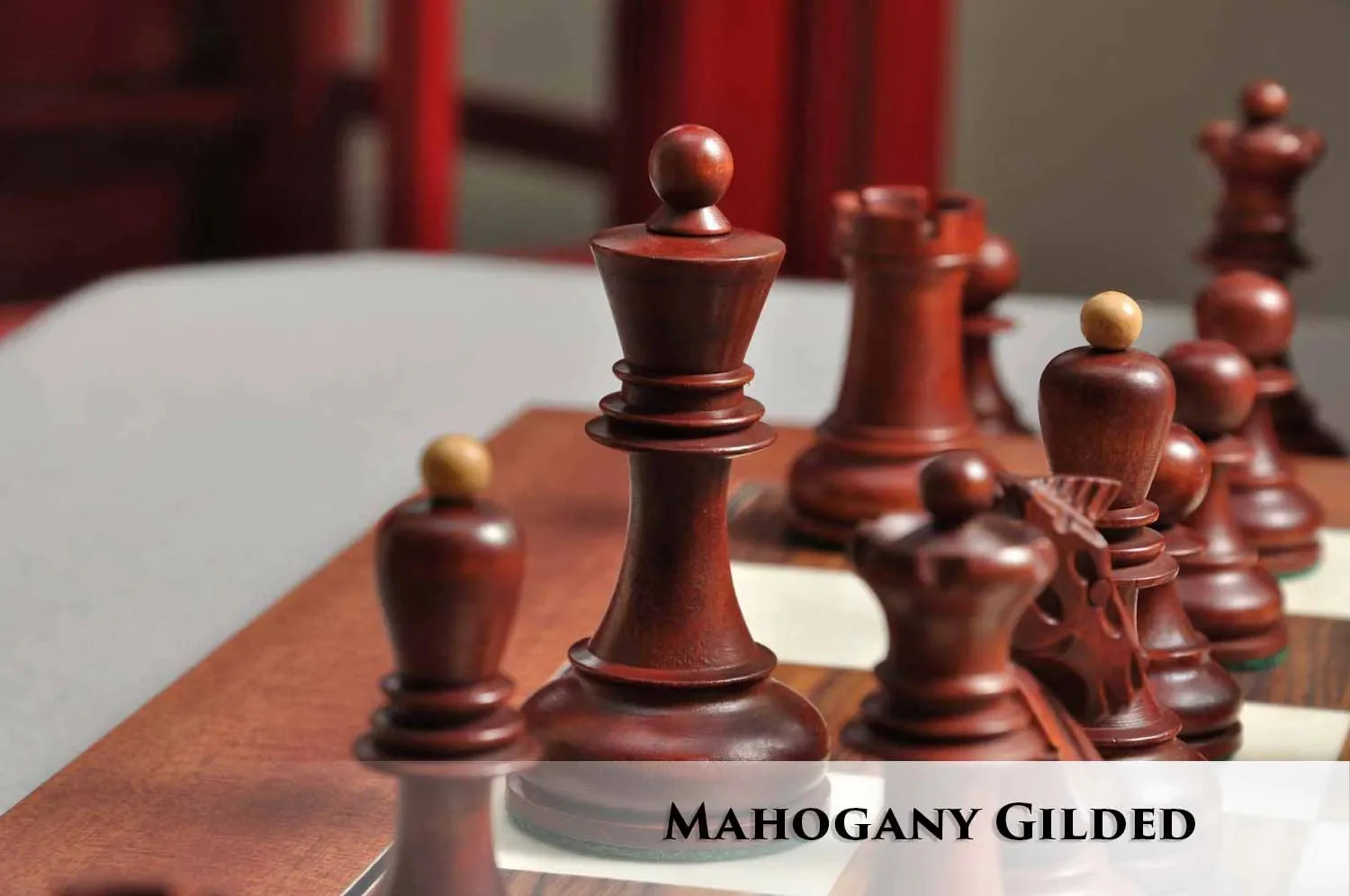 Mahogany Gilded and Natural Boxwood