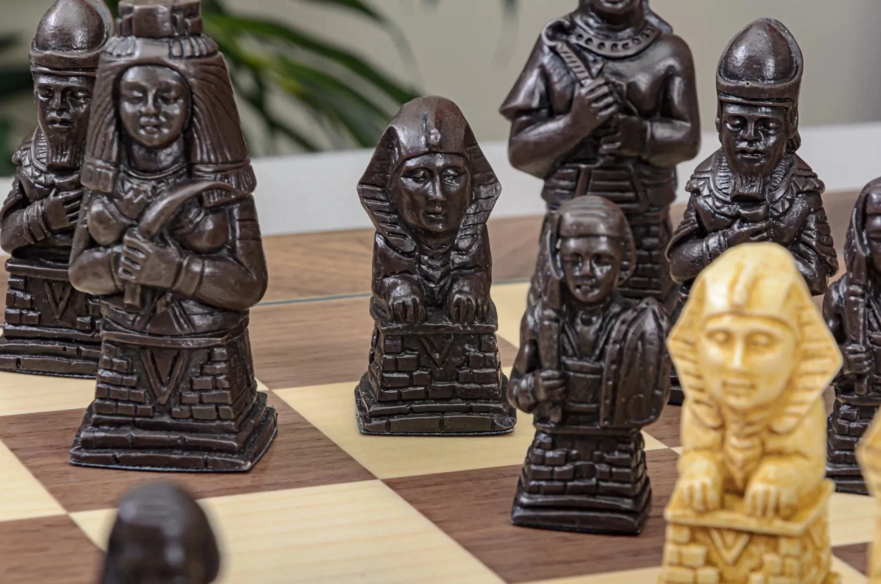 The Egyptian Series Chess Pieces - 3.7" King - Brown and Natural - Image 10