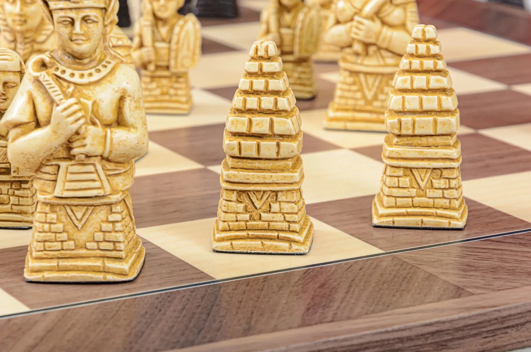 The Egyptian Series Chess Pieces - 3.7" King - Brown and Natural - Image 11
