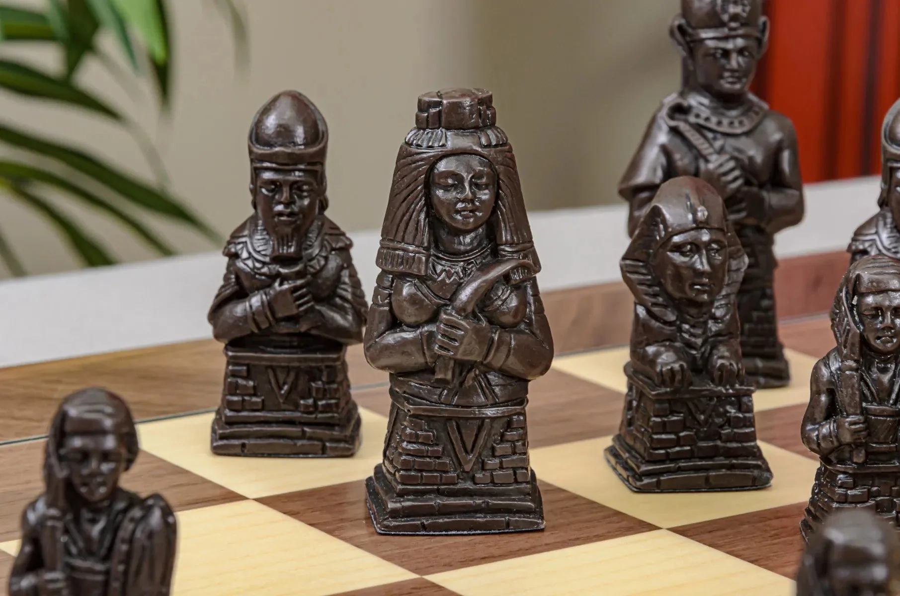 The Egyptian Series Chess Pieces - 3.7" King - Brown and Natural - Image 12