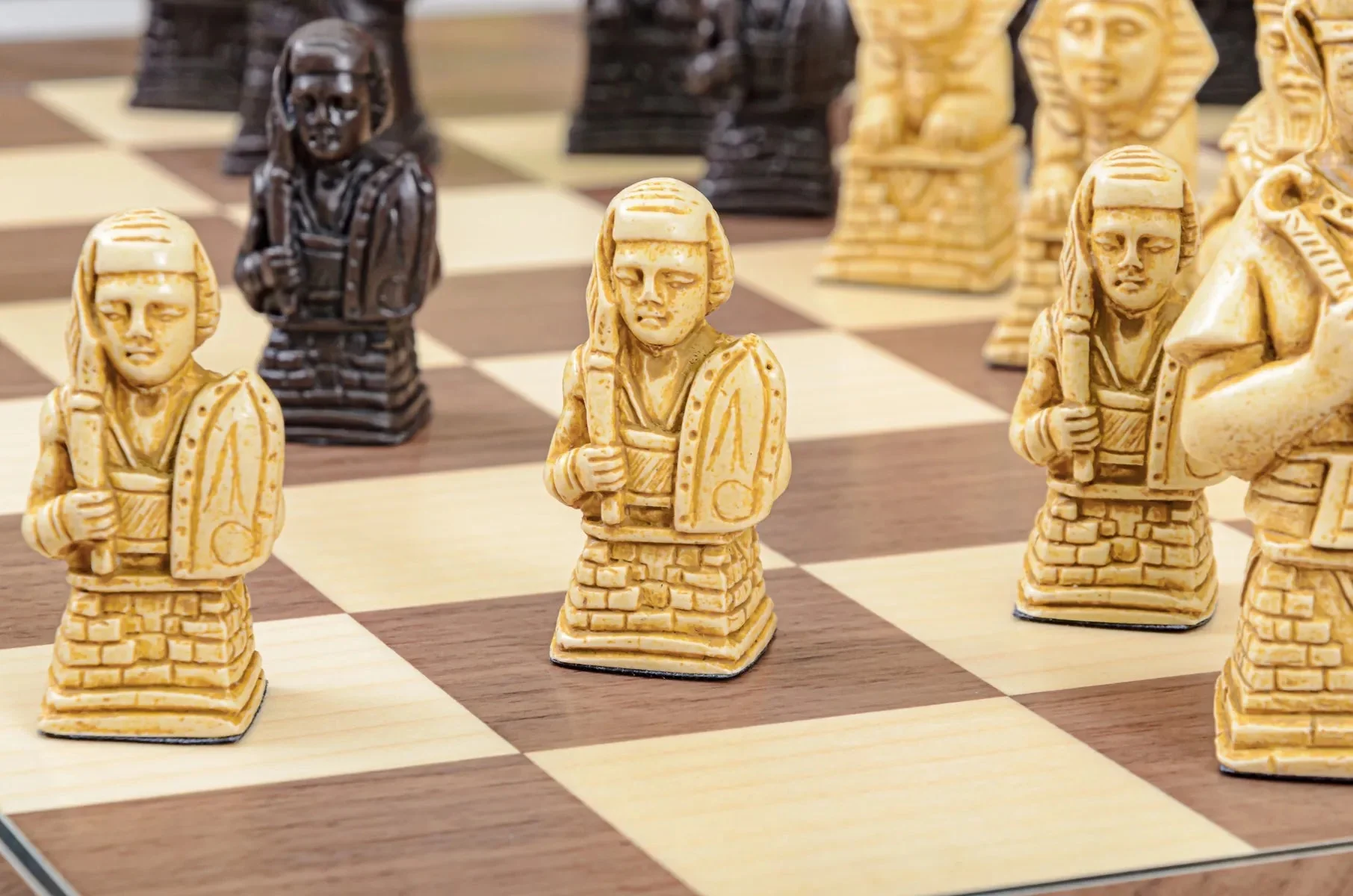 The Egyptian Series Chess Pieces - 3.7" King - Brown and Natural - Image 13