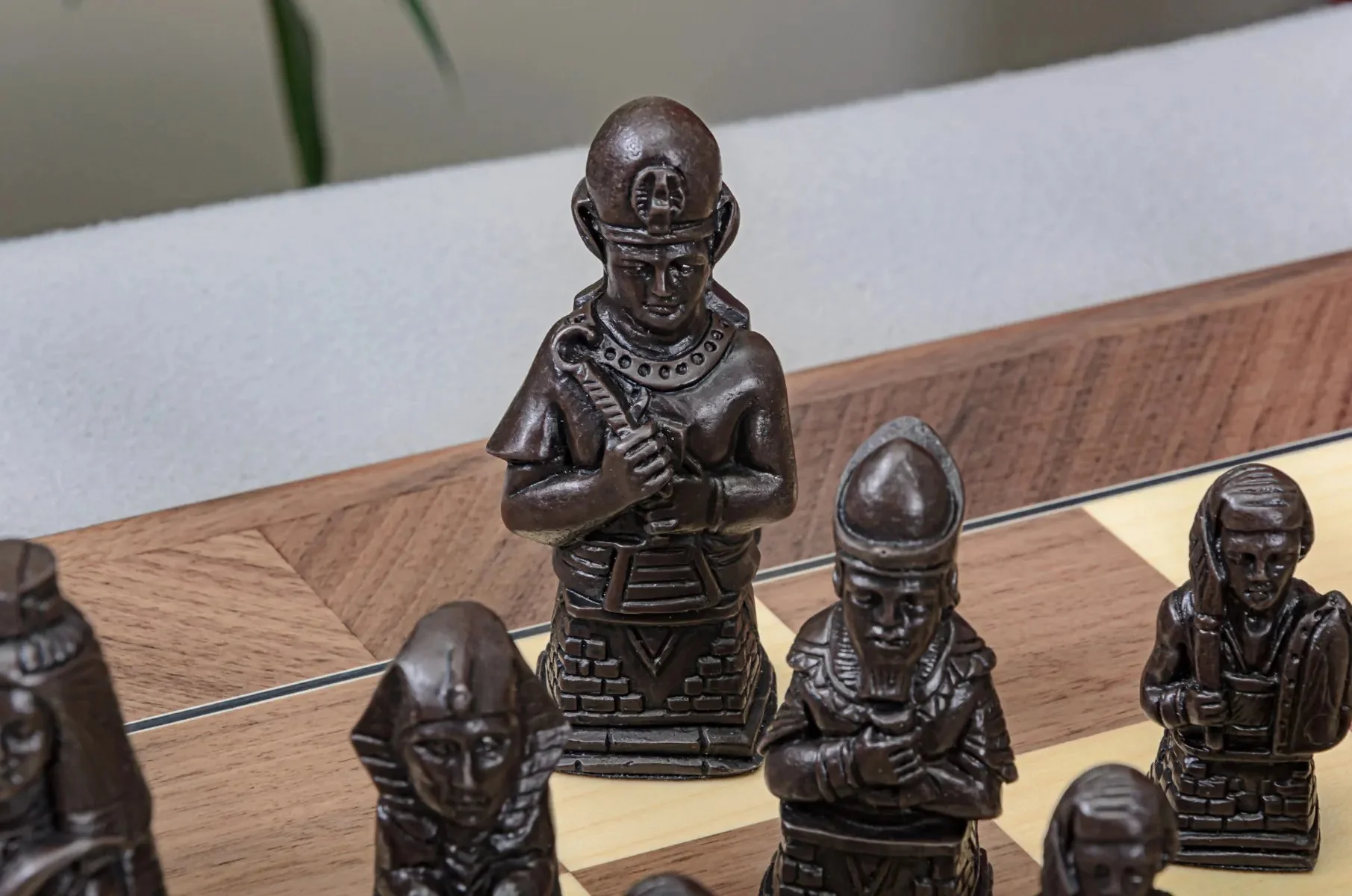 The Egyptian Series Chess Pieces - 3.7" King - Brown and Natural - Image 14