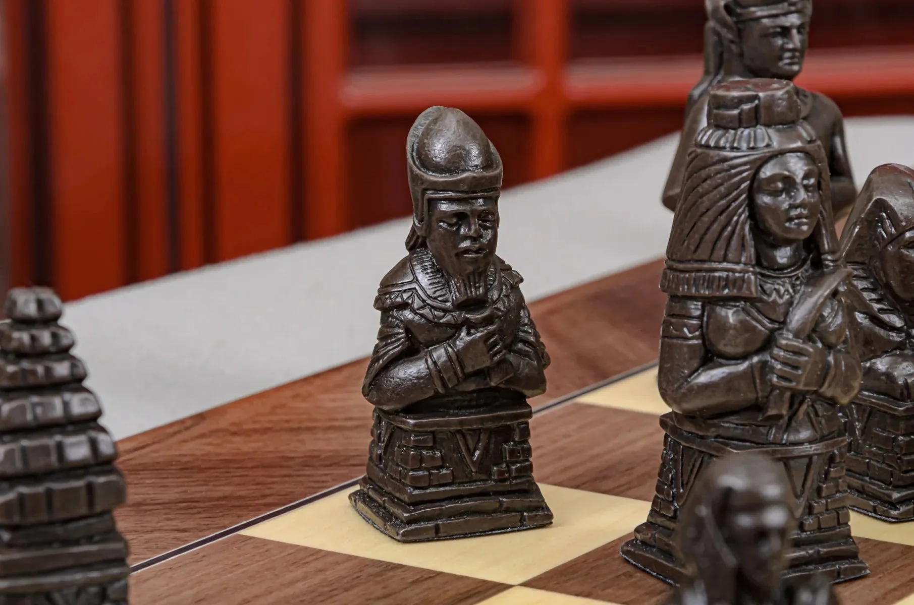 The Egyptian Series Chess Pieces - 3.7" King - Brown and Natural - Image 4