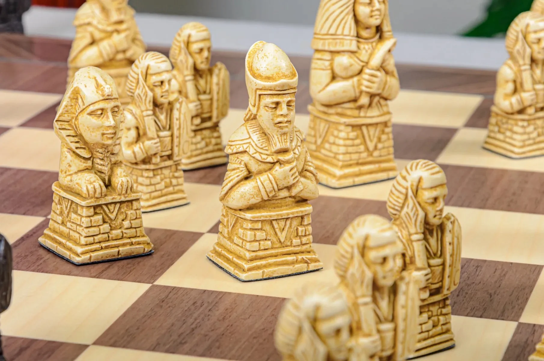 The Egyptian Series Chess Pieces - 3.7" King - Brown and Natural - Image 7