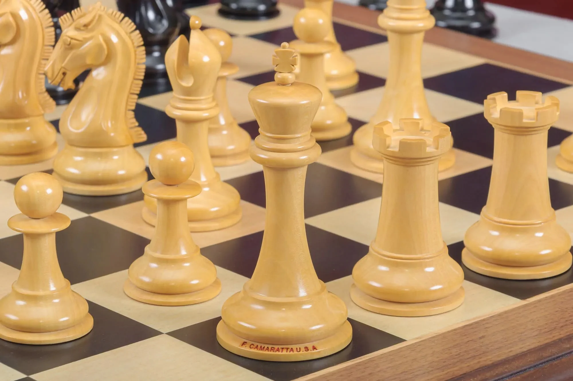 The Forever Collection - The St. Louis Chess Club Commemorative Series Chess Pieces - 4.4" King - Genuine Ebony - Image 4