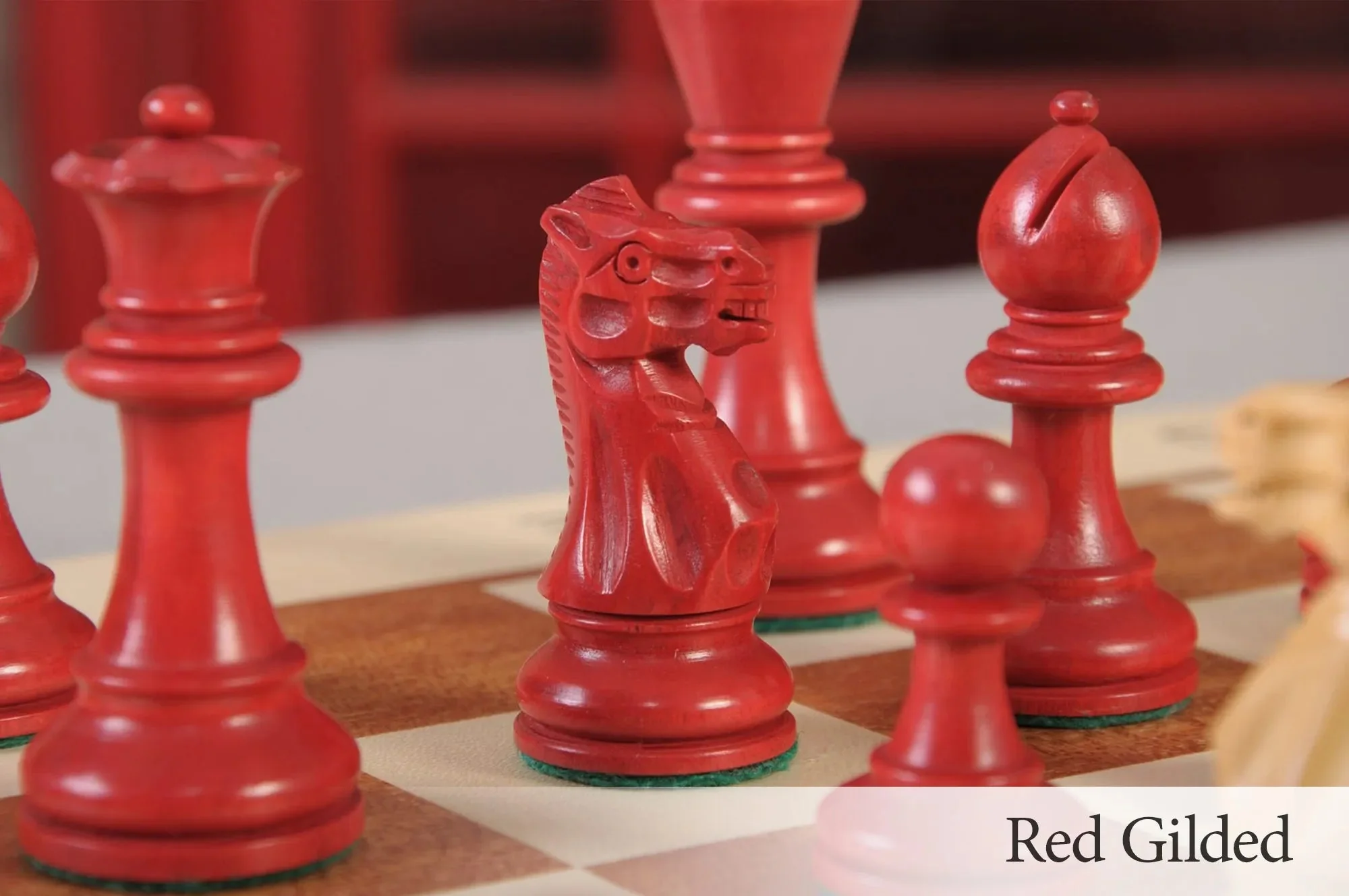 Red Gilded and Natural Boxwood