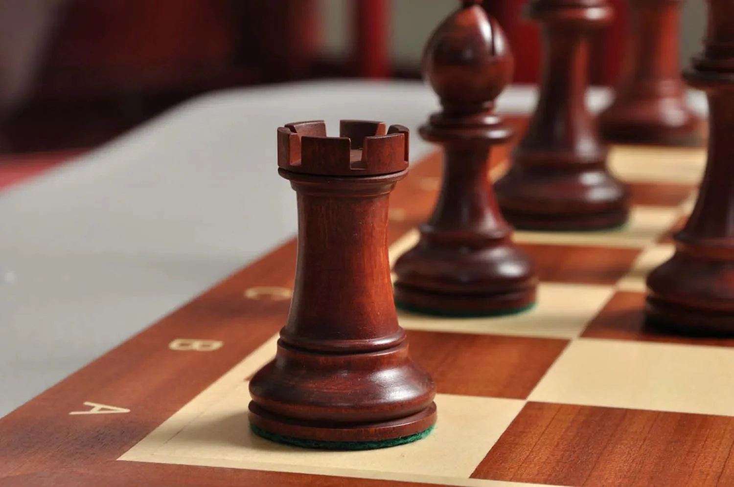 The Gilded Grandmaster Chess Set, Box, & Board Combination - 3.25" King - Mahogany Gilded & Boxwood - Image 7