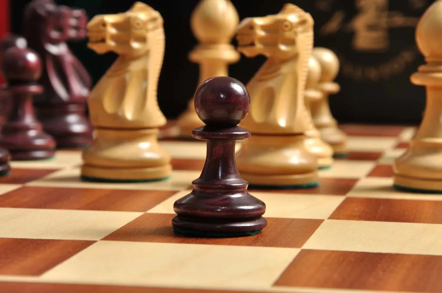 The Gilded Grandmaster Chess Set, Box, & Board Combination - 3.25" King - Purpleheart Gilded & Boxwood - Image 10