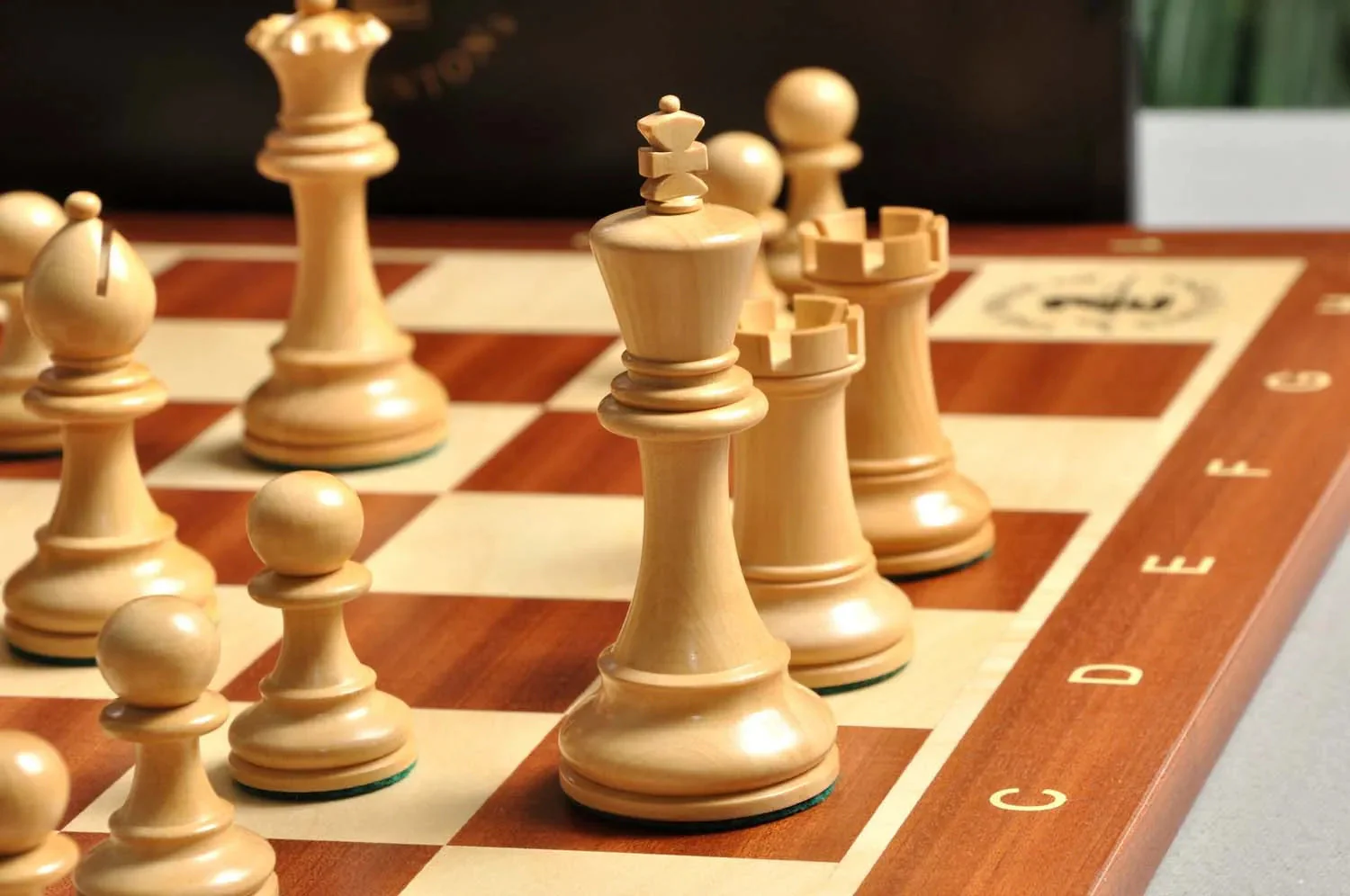 The Gilded Grandmaster Chess Set, Box, & Board Combination - 3.25" King - Purpleheart Gilded & Boxwood - Image 11