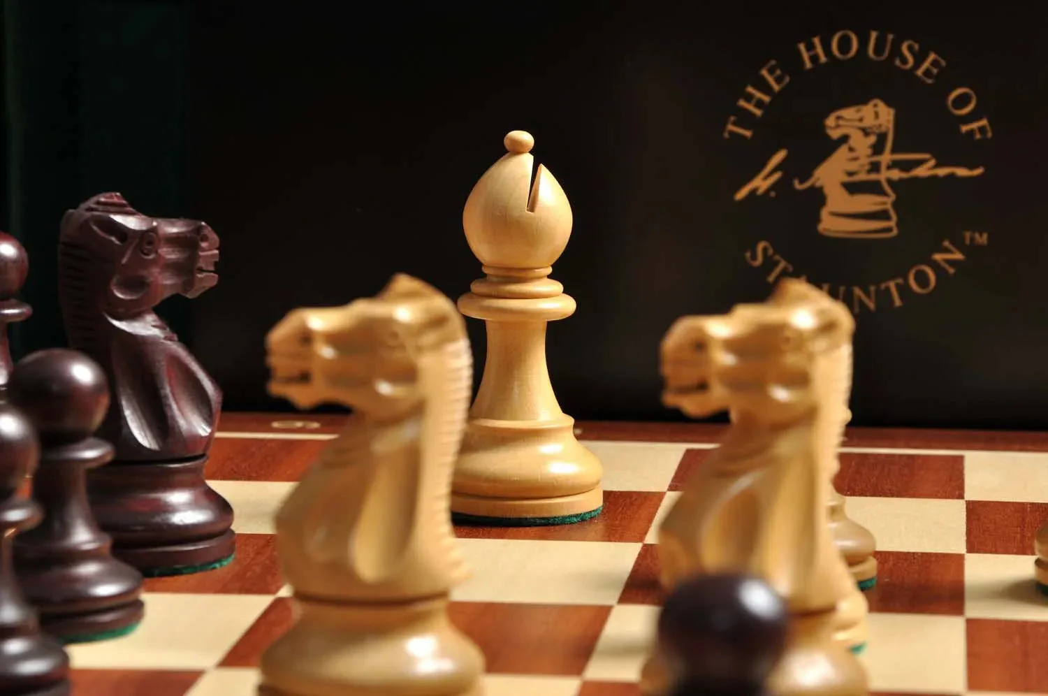 The Gilded Grandmaster Chess Set, Box, & Board Combination - 3.25" King - Rosewood Gilded & Boxwood - Image 11