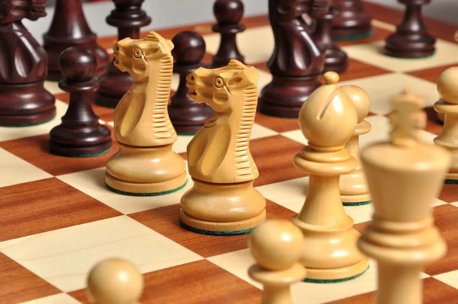 The Gilded Grandmaster Chess Set, Box, & Board Combination - 3.25" King - Rosewood Gilded & Boxwood - Image 7