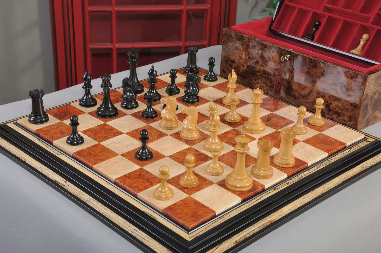 PRE-ORDER - The Golden Collector Series Luxury Wood Chess Set, Box, & Board Combination - Image 3