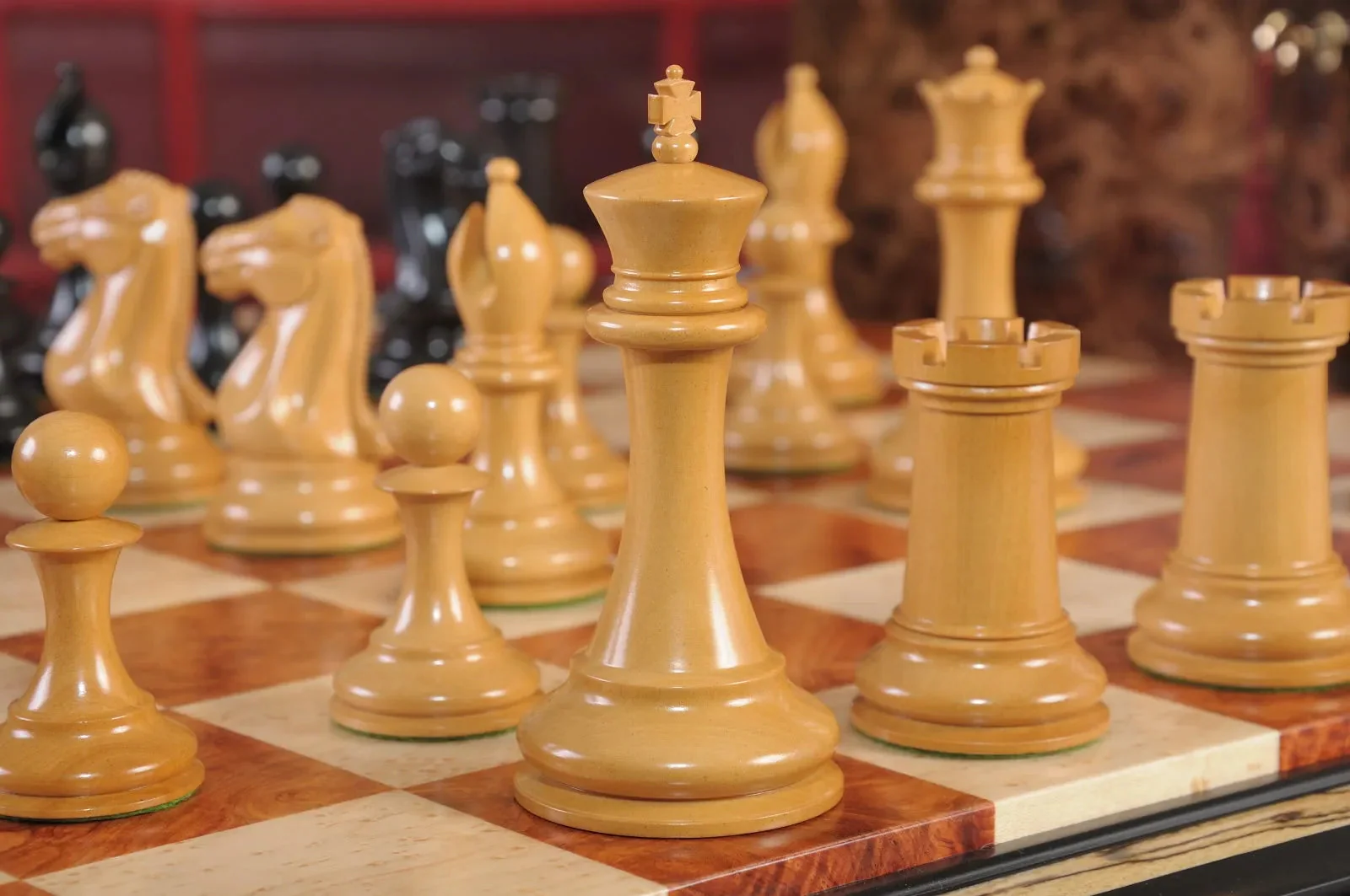 PRE-ORDER - The Golden Collector Series Luxury Wood Chess Set, Box, & Board Combination - Image 4