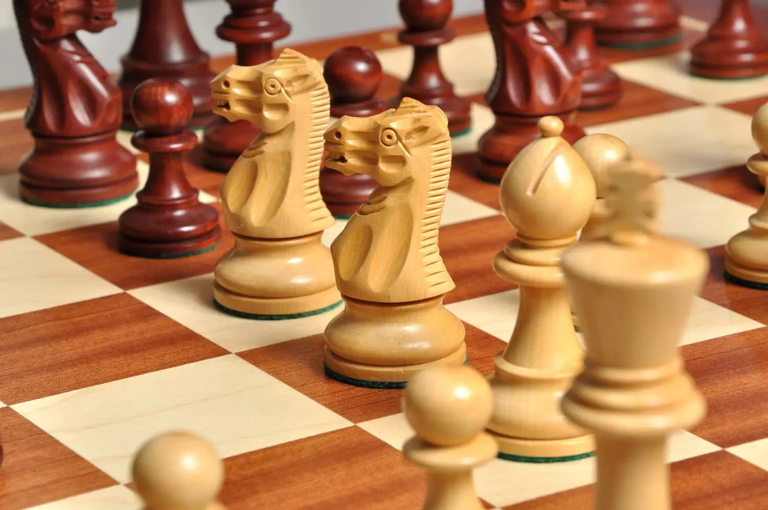 The Gilded Grandmaster Chess Set, Box, & Board Combination - 4.0" King - Mahogany Gilded & Boxwood - Image 8
