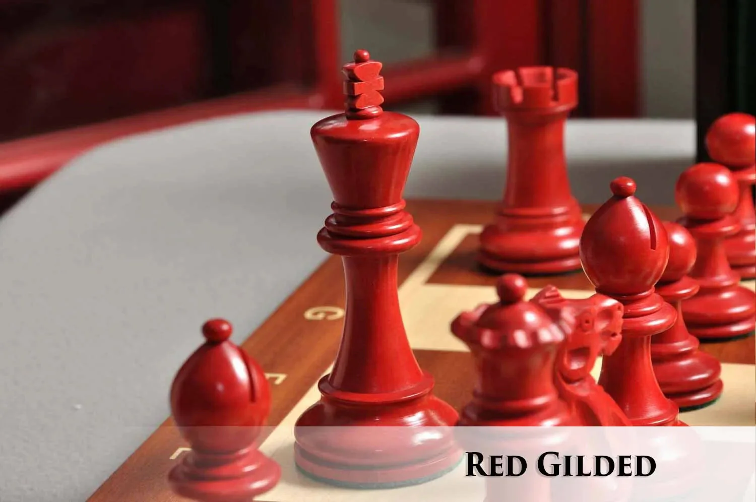 Red Gilded and Natural Boxwood