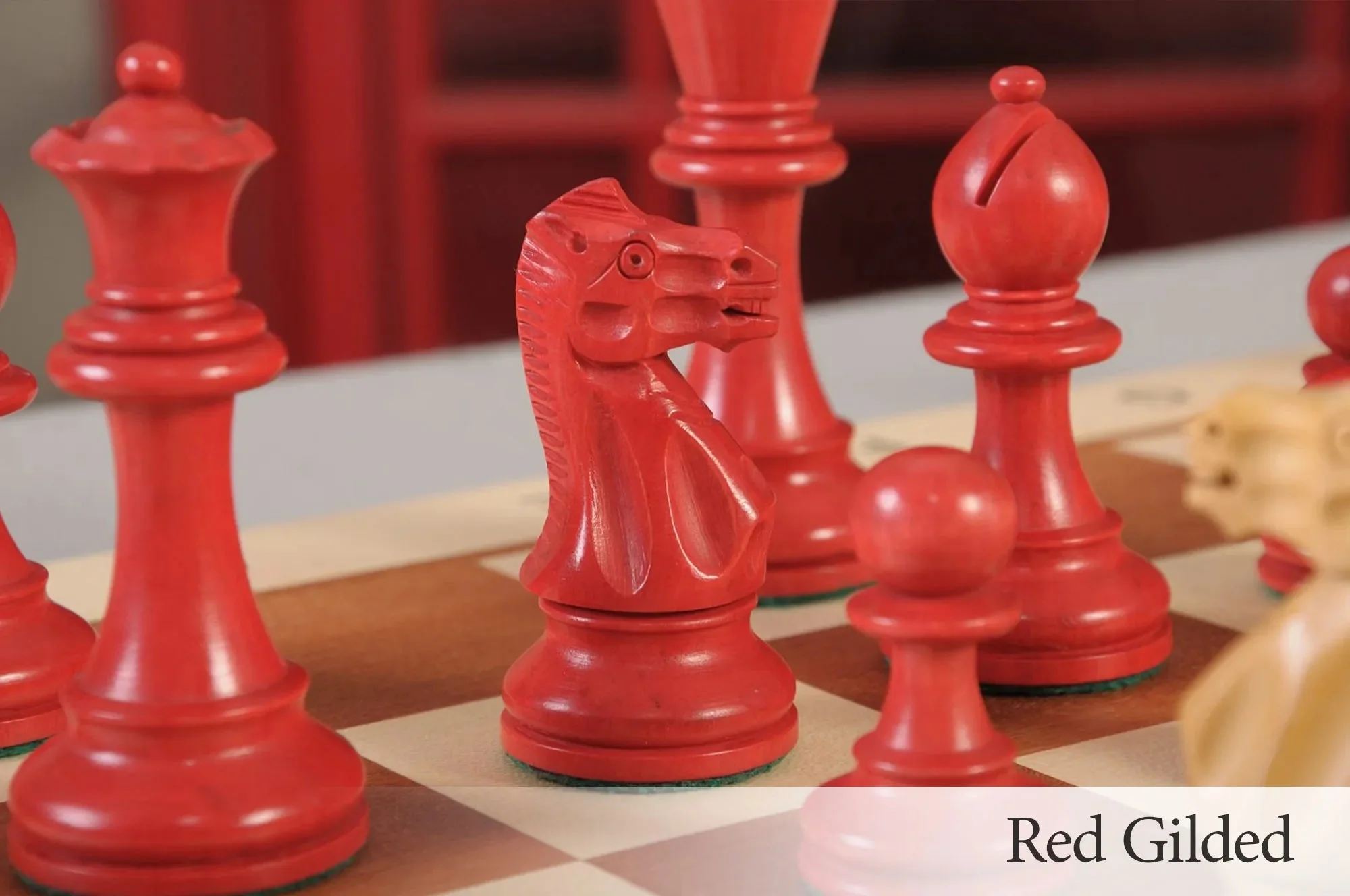 Red Gilded and Natural Boxwood
