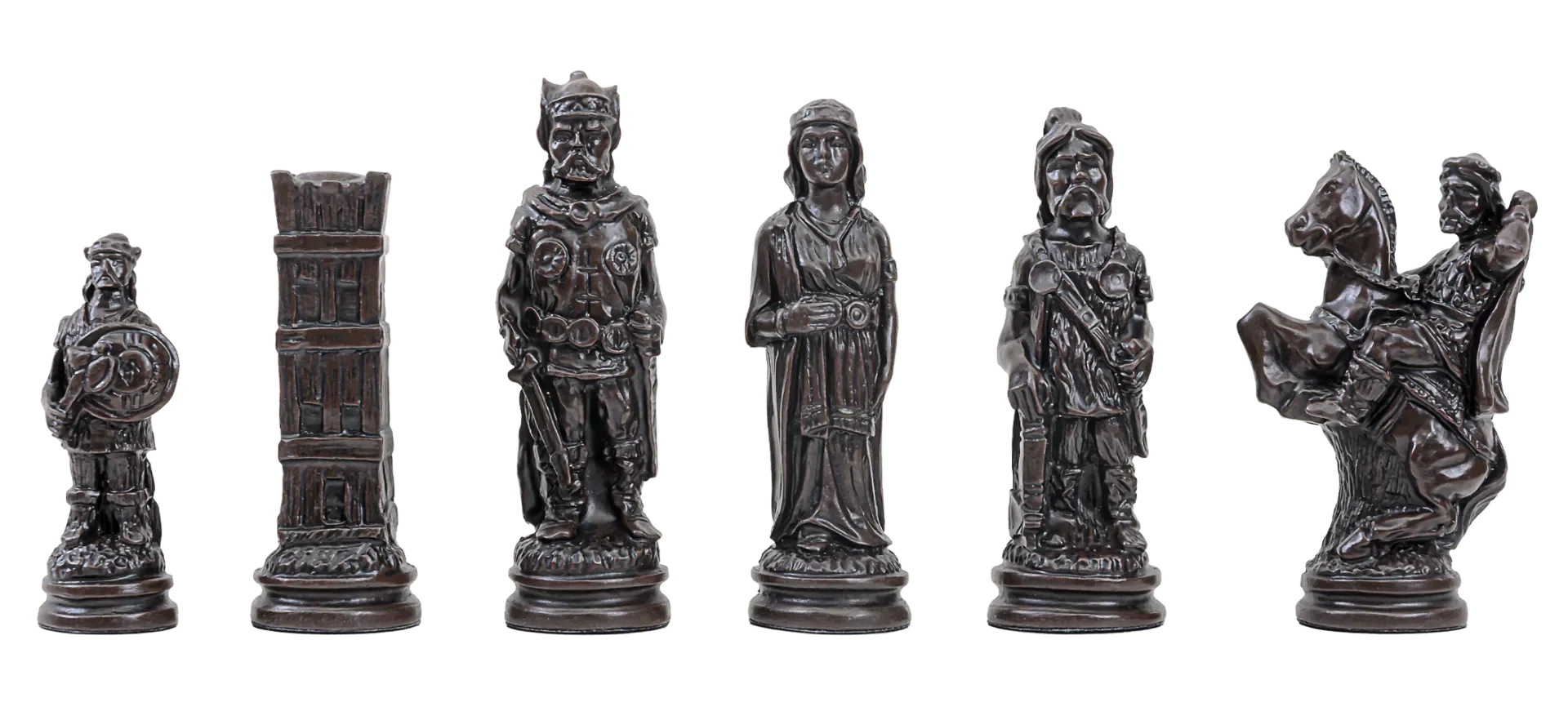 The Viking Chess Pieces - Brown and Natural