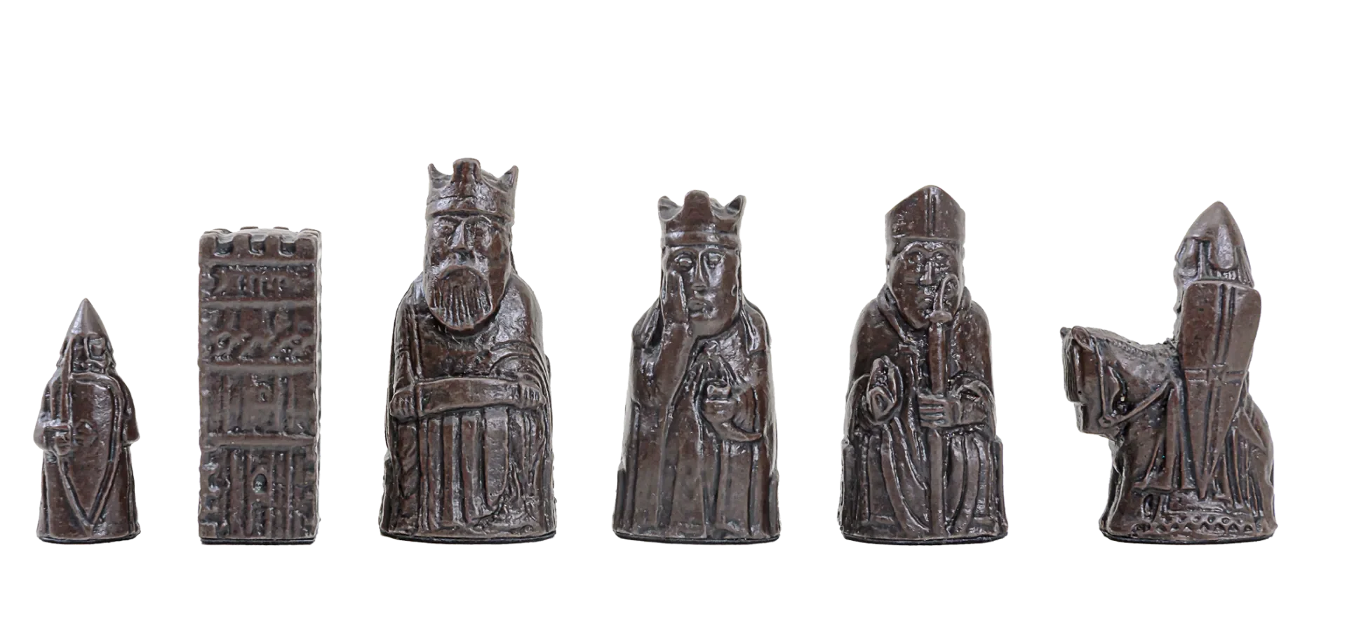 The Mini Isle of Lewis Chess Pieces - Brown and Natural