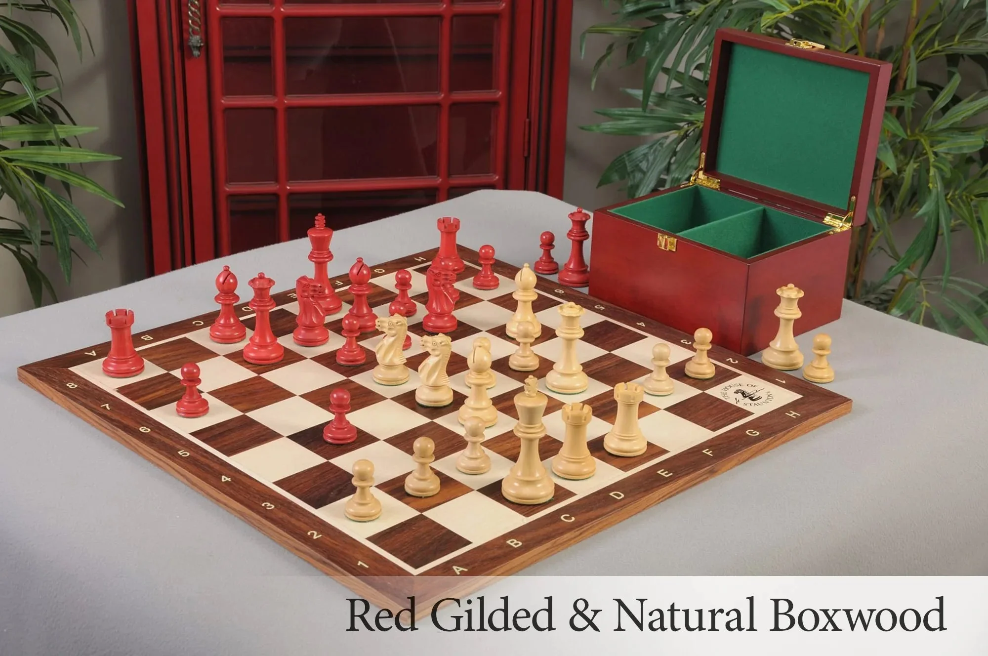 Red Gilded and Natural Boxwood