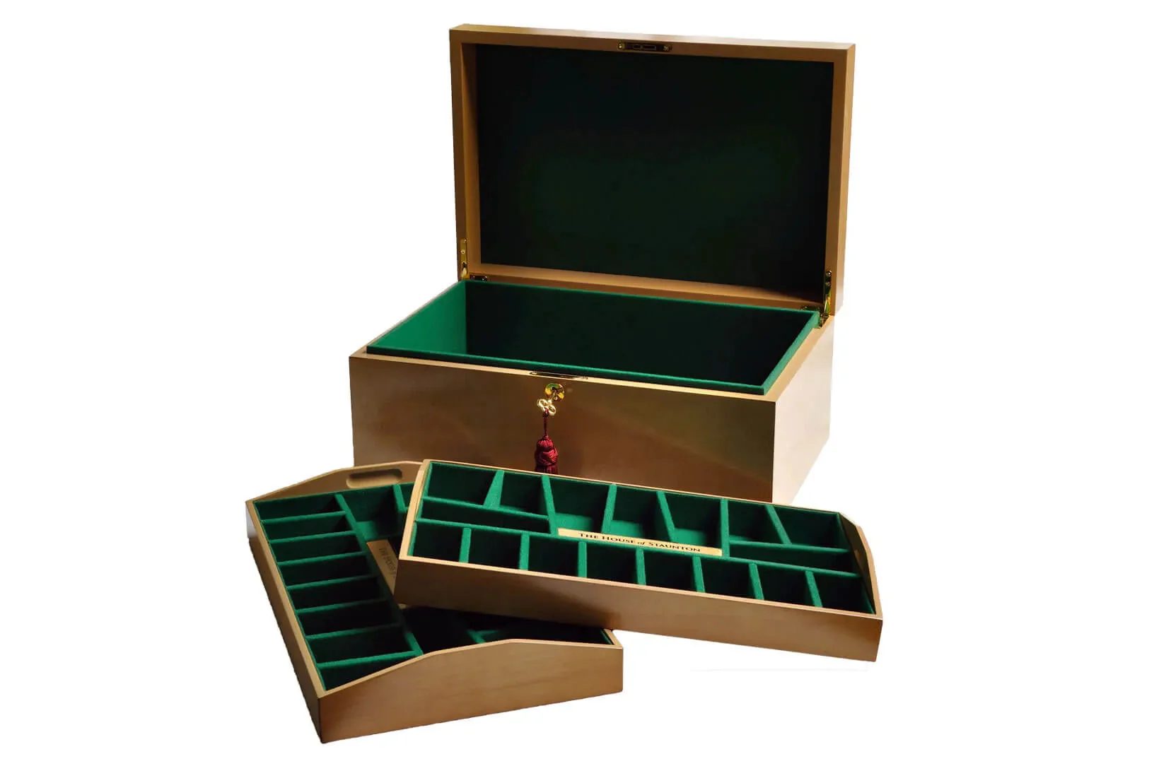 The House of Staunton *NEW* Fitted Coffer Chess Box - Bird's Eye Maple - Image 3