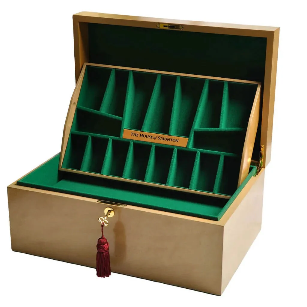 The House of Staunton *NEW* Fitted Coffer Chess Box - Bird's Eye Maple - Image 4