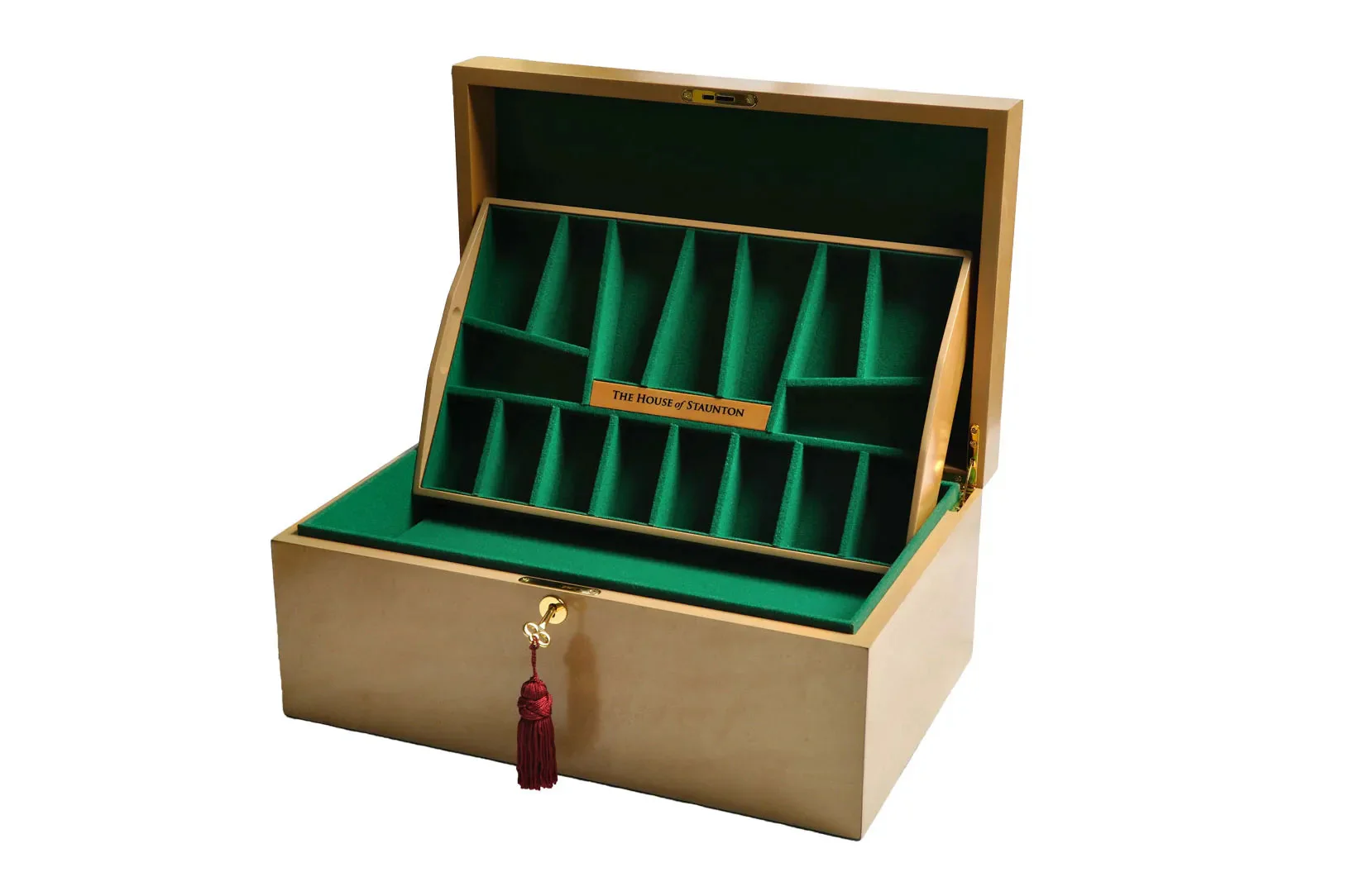 The House of Staunton *NEW* Fitted Coffer Chess Box - Bird's Eye Maple - Image 5