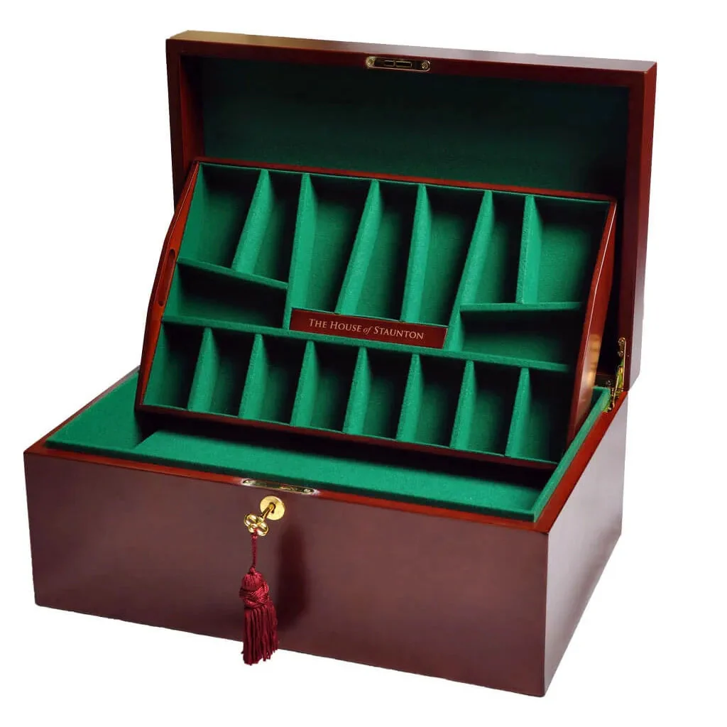 The House of Staunton *NEW* Fitted Coffer Chess Box - Mahogany - Image 4