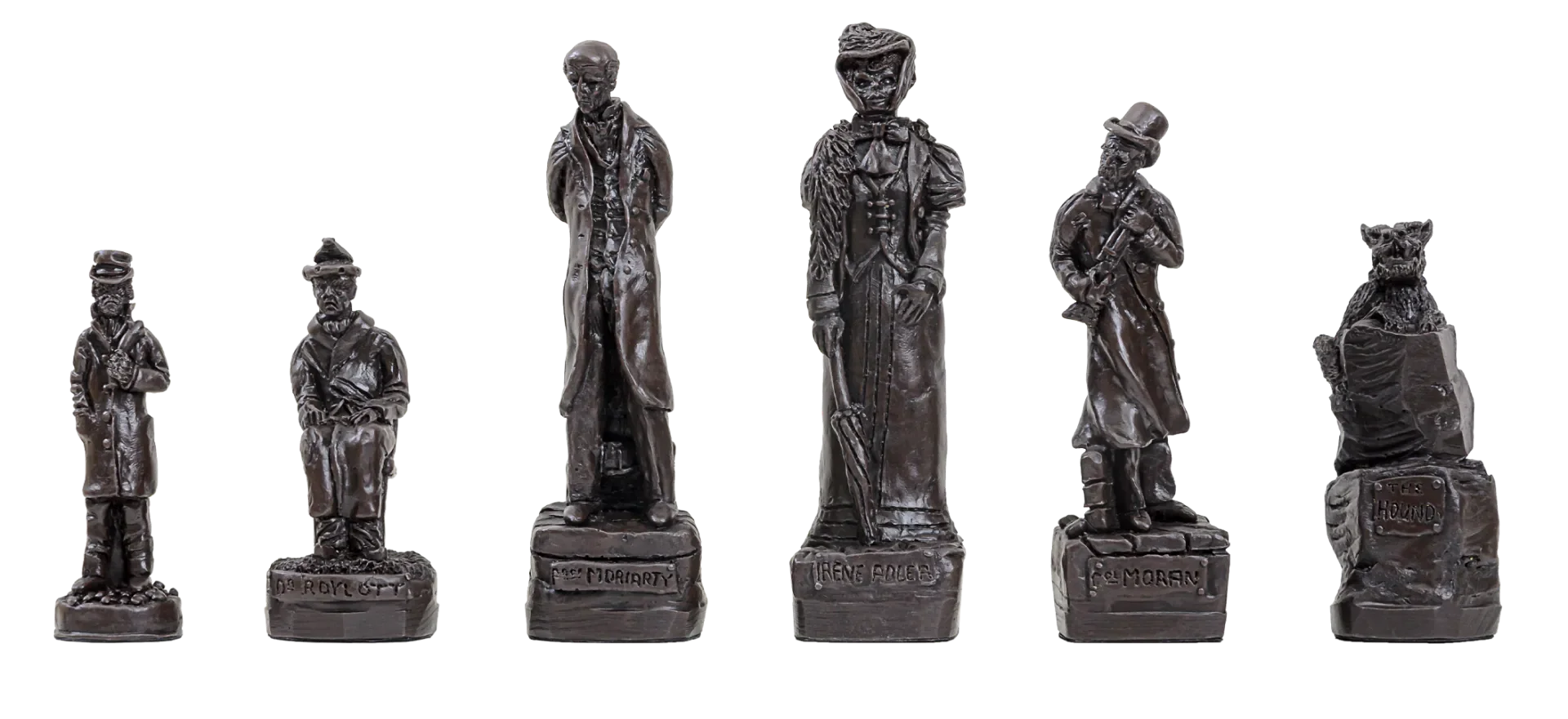 The Sherlock Holmes Chess Pieces - Brown and Natural