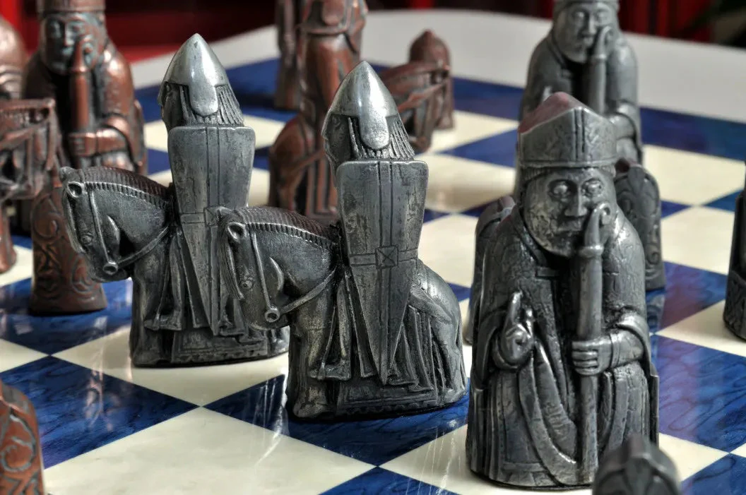 The Isle of Lewis Antiqued Chess Pieces - Metal - Image 5